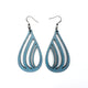 Drop 02 [L] // Leather Earrings - Blue Pearl - LIGHT RAZOR DESIGN STUDIO