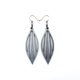 Petal 04 [S] // Leather Earrings - Silver - LIGHT RAZOR DESIGN STUDIO