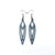 Totem 04 [S] // Leather Earrings - Blue Pearl - LIGHT RAZOR DESIGN STUDIO