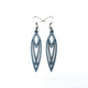 Totem 04 [S] // Leather Earrings - Blue Pearl - LIGHT RAZOR DESIGN STUDIO