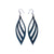 Petal 01 [L] // Leather Earrings - Navy Blue - LIGHT RAZOR DESIGN STUDIO