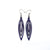Totem 01 [S] // Leather Earrings - Purple - LIGHT RAZOR DESIGN STUDIO