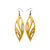 Petal 02 [L] // Leather Earrings - Gold - LIGHT RAZOR DESIGN STUDIO