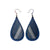 Drop 06 [L] // Leather Earrings - Navy Blue - LIGHT RAZOR DESIGN STUDIO