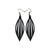 Petal 04 [S] // Leather Earrings - Black - LIGHT RAZOR DESIGN STUDIO