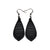 Gem Point 12 [S] // Leather Earrings - Black - LIGHT RAZOR DESIGN STUDIO