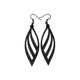 Petal 01 [S] // Leather Earrings - Black - LIGHT RAZOR DESIGN STUDIO