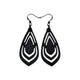 Gem Point 06 [M] // Leather Earrings - Black - LIGHT RAZOR DESIGN STUDIO