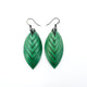 Terrabyte 14 [S] // Leather Earrings - Green Pearl - LIGHT RAZOR DESIGN STUDIO