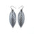 Terrabyte 14 [M] // Leather Earrings - Silver - LIGHT RAZOR DESIGN STUDIO