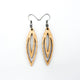 Totem 07 [S] // Wood Earrings - Curly Maple - LIGHT RAZOR DESIGN STUDIO