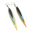 Achara Leather Earrings // Gold, Turquoise Pearl, Black