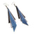 Aktivei Leather Earrings // Black, Silver, Blue Pearl