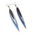 Achara Leather Earrings // Blue Pearl, Silver, Black