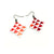 Concave Diamond [1] // Acrylic Earrings - Red Holograph, White