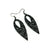 Nativas [37R] // Acrylic Earrings - Brushed Silver, Black