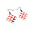 Concave Diamond [2R] // Acrylic Earrings - Red Holograph, White