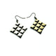 Concave Diamond [1] // Acrylic Earrings - Brushed Gold, Black