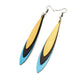 Hydraezen Leather Earrings // Turquoise Pearl, Black, Gold