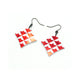Concave Diamond [2] // Acrylic Earrings - Red Holograph, White