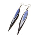 Achara Leather Earrings // Black, Silver, Purple Pearl