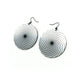 Large Circles 'Spirals' // Acrylic Earrings - Brushed Silver, Black