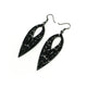 Nativas [39R] // Acrylic Earrings - Brushed Silver, Black
