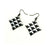Concave Diamond [2R] // Acrylic Earrings - Brushed Silver, Black