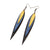 Achara Leather Earrings // Black, Blue Pearl, Gold