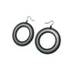 Loops 'Halftone (R)' // Acrylic Earrings - Brushed Silver, Black