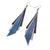 Aktivei Leather Earrings // Black, Silver, Blue Pearl