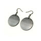Circles 'Wavy Lines' // Acrylic Earrings - Brushed Silver, Black
