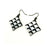 Concave Diamond [2] // Acrylic Earrings - Brushed Silver, Black