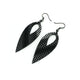 Nativas [11R] // Acrylic Earrings - Brushed Silver, Black