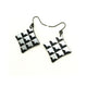 Concave Diamond [1] // Acrylic Earrings - Brushed Silver, Black