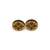 Circle Stud Earrings [Logo] // Wood  - Mahogany