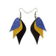 Kaitana Leather Earrings // Black, Gold, Purple Pearl