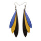 Hydraezen Leather Earrings // Black, Gold, Purple Pearl