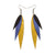 Achara Leather Earrings // Gold, Purple Pearl, Black