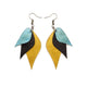 Kaitana Leather Earrings // Gold, Black, Turquoise Pearl