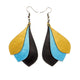 Kireina Leather Earrings // Black, Turquoise Pearl, Gold