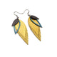 Nativas [3 Layer] // Leather Earrings - Gold, Turquoise, Black