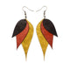 Airos Leather Earrings // Gold, Red Pearl, Black