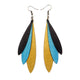 Hydraezen Leather Earrings // Gold, Turquoise Pearl, Black
