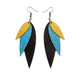 Revelri Leather Earrings // Black, Turquoise Pearl, Gold