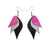 Kaitana Leather Earrings // Black, Silver, Fuchsia Pearl