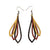 Saturā Leather Earrings 07 // Black, Red Pearl, Gold
