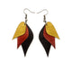 Kaitana Leather Earrings // Black, Red Pearl, Gold
