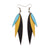 Achara Leather Earrings // Black, Gold, Turquoise Pearl