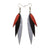 Achara Leather Earrings // Silver, Black, Red